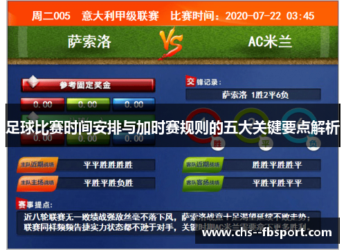 足球比赛时间安排与加时赛规则的五大关键要点解析 足球比赛时间安排与加时赛规则的五大关键要点解析